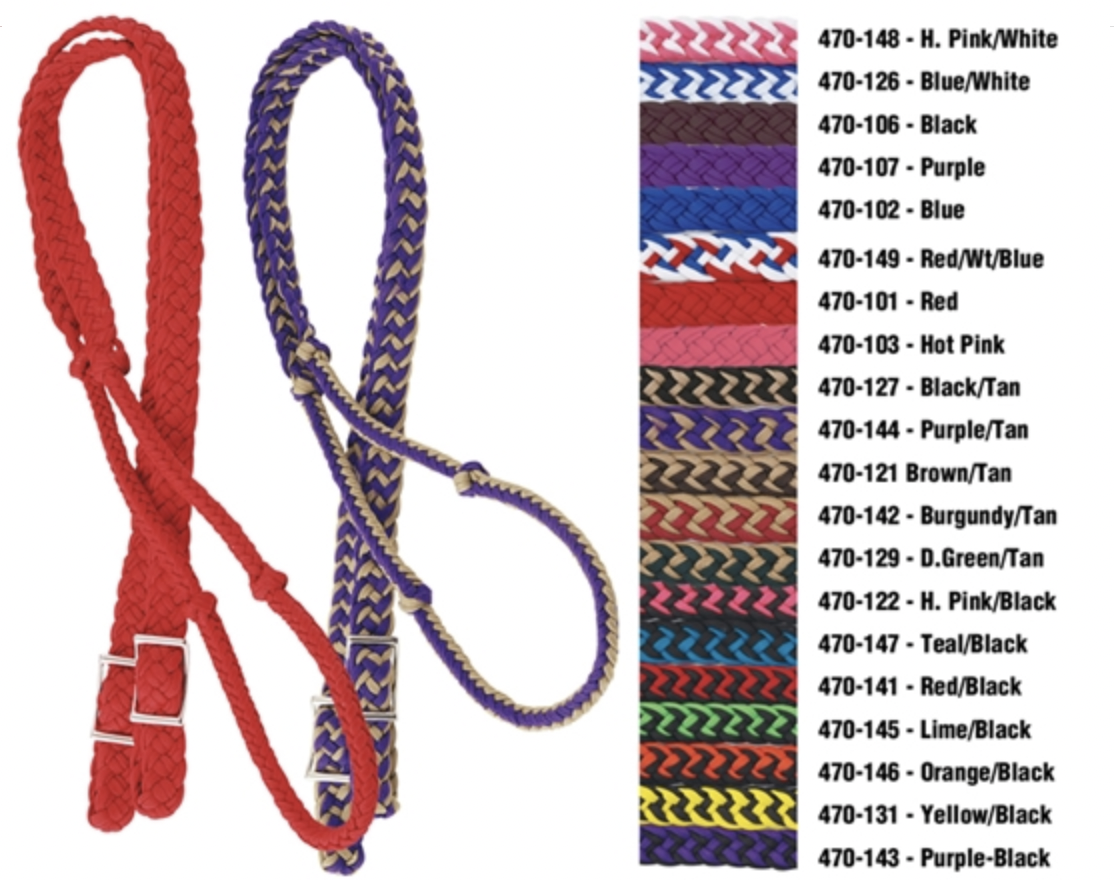 AHE Braided Poly Barrel Reins.