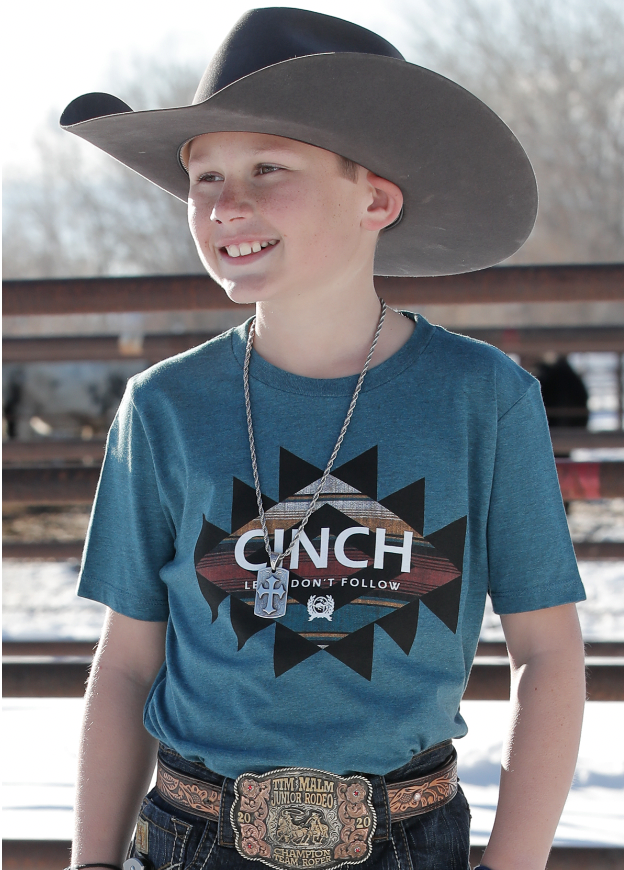 Cinch Boy's Blue Graphic Tee.