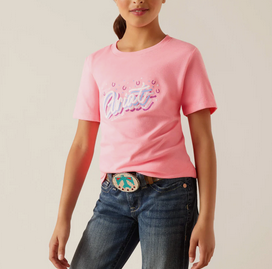 Ariat Girl's Pink Graphic Tee.