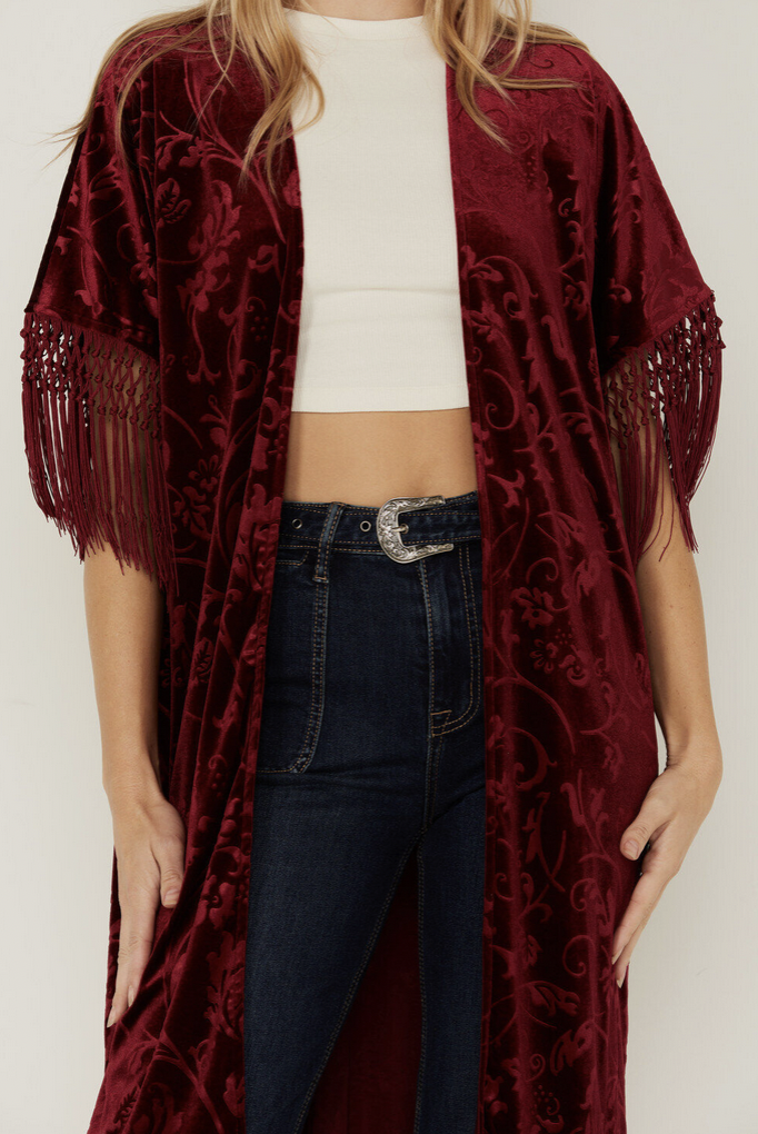 Rock & Roll Cowgirl Velvet Kimono C3.