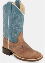 Old West Children's Brown/Blue Western Boot