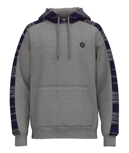 Hooey Men's Canyon Grey and Navy Hoodie C4