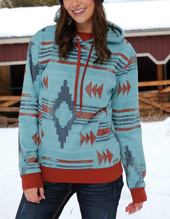 Cruel Girl Women's Aztec Printed Hoodie C4.