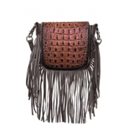 Montana West Croc Fringe Purse