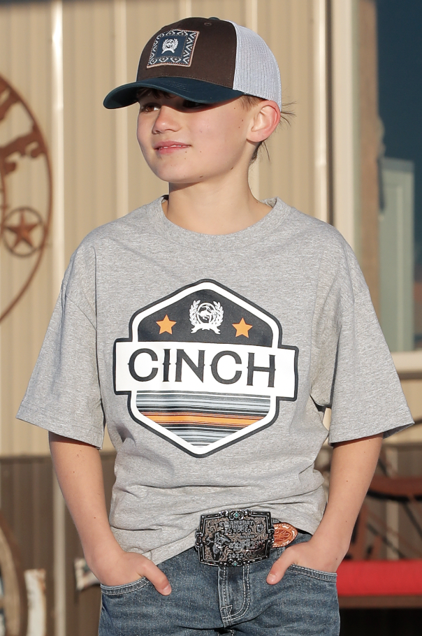 Cinch Boy's Grey Graphic Tee.