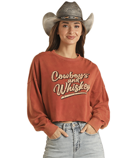 Rock & Roll Cowgirl Cowboys and Whiskey Shirt