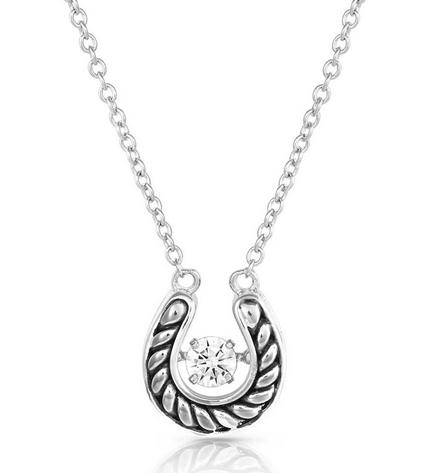 Montana Silversmiths Lucky Dancing Horseshoe Necklace.