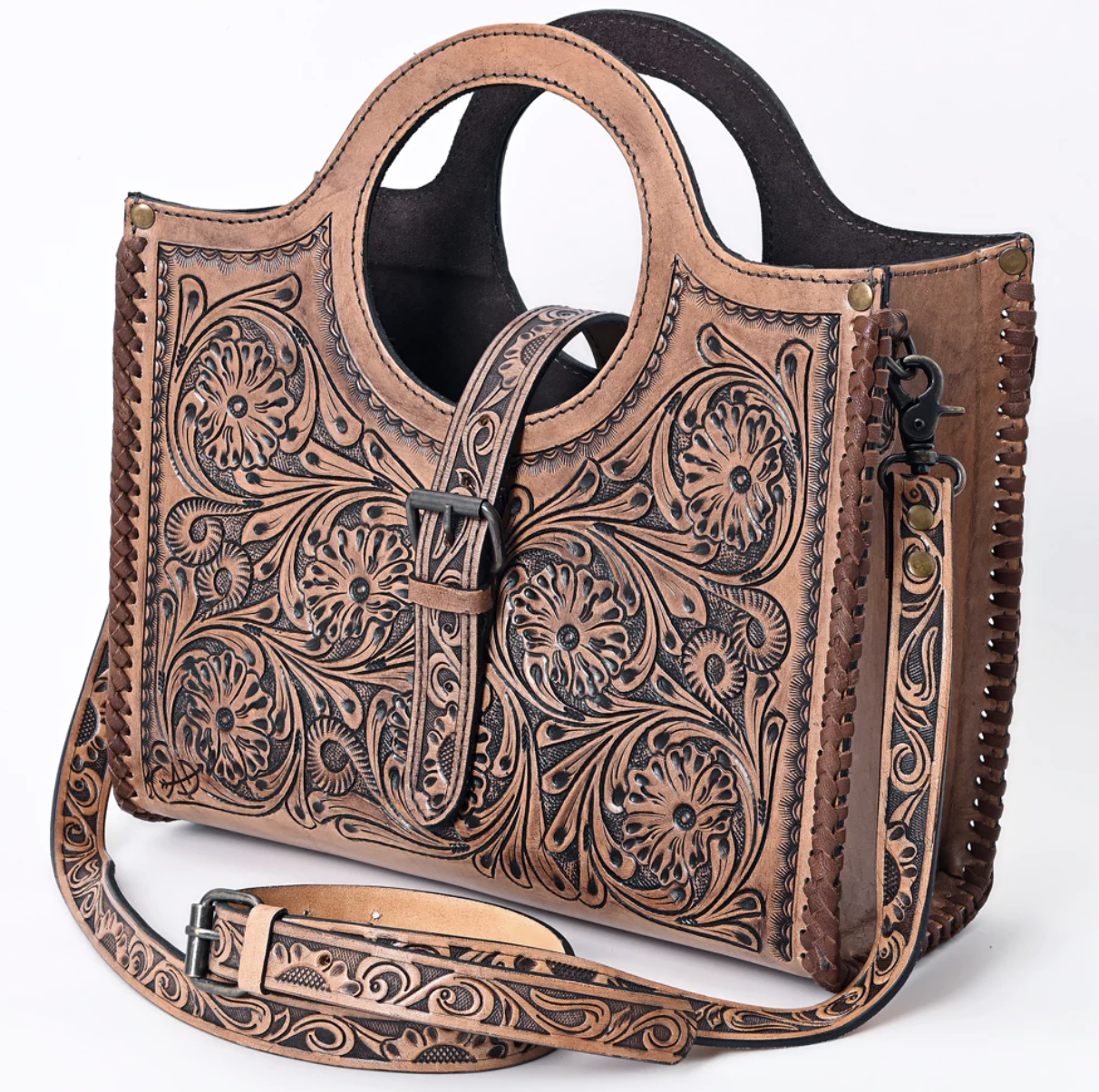 American Darling Tooled Leather Tote.