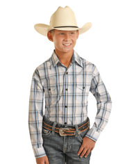 Panhandle Boy's Blue Plaid Shirt