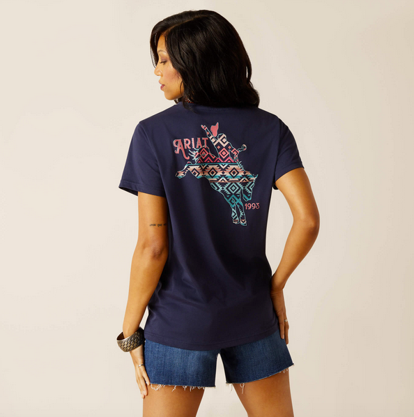 Ariat Women's Navy Bronco Tee Size Large.