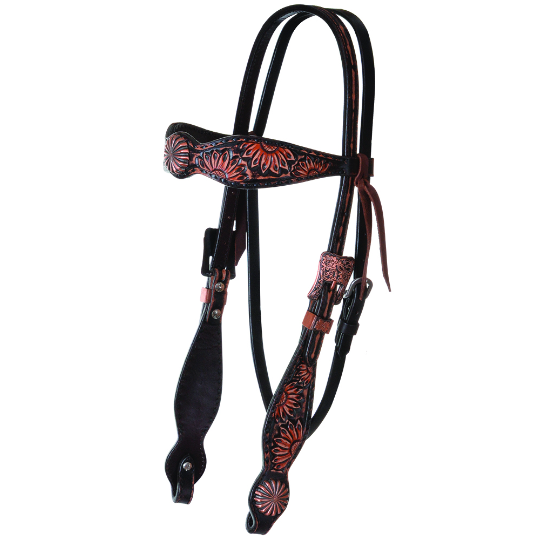 Circle Y Vintage Sunflower BB Headstall X0210-1001