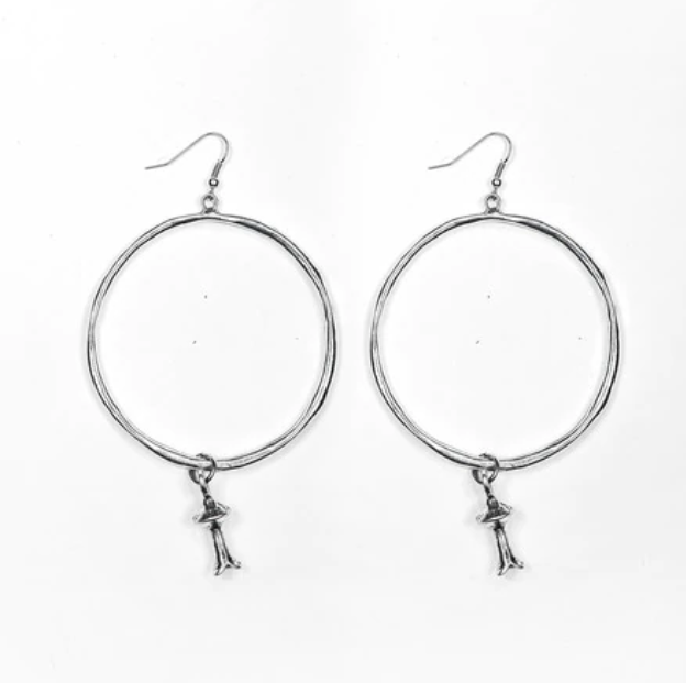 Large Silver Hoop Earrings.