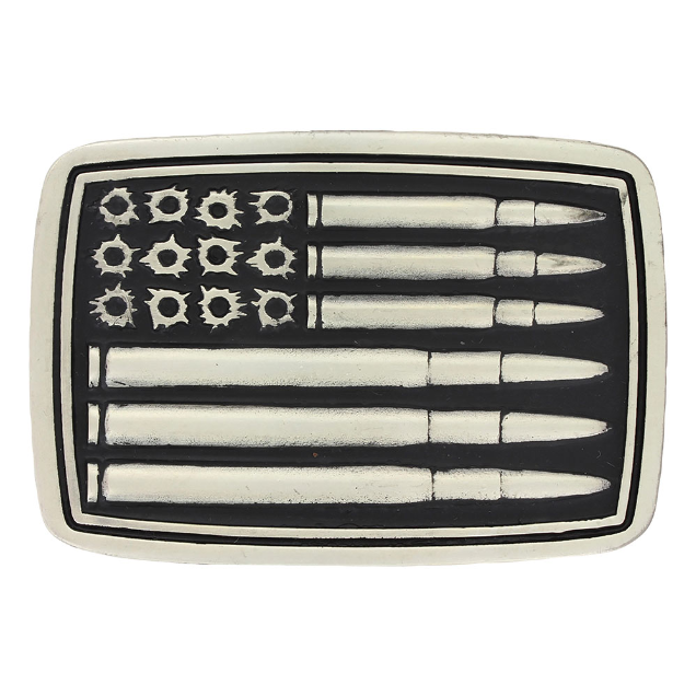 Montana Silversmiths Silver Bullet Flag Attitude Buckle