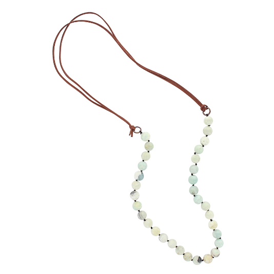 Turquoise Marble Beaded Strand Attitude Necklace