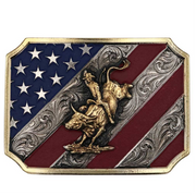 Montana Silversmiths Patriot Bull Rider Buckle