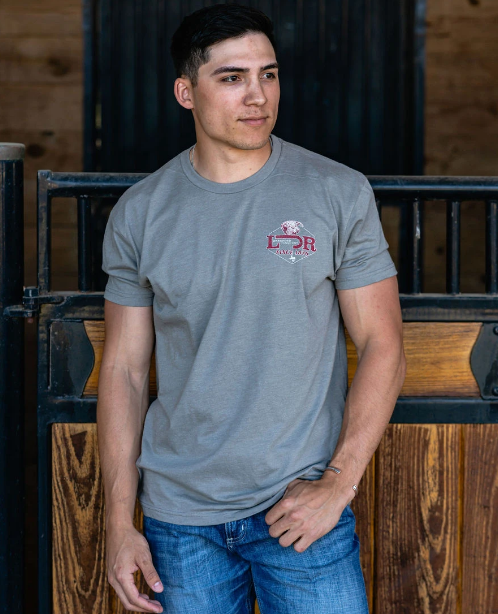 Lazy J Hereford Conquest Stone Grey Tee