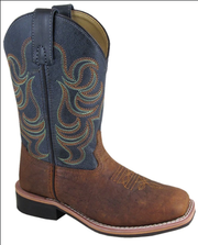 Smoky Mountain Kids Brown and Navy Square Toe Boot