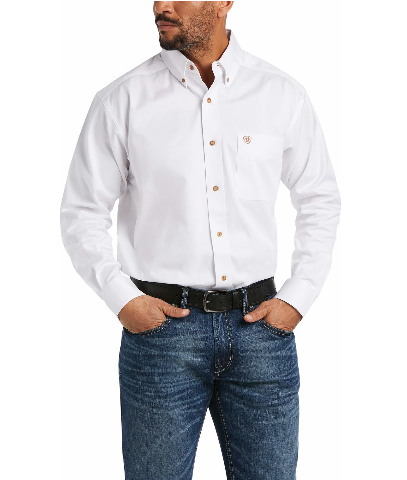 Ariat Men's Solid White Button Up Shirt