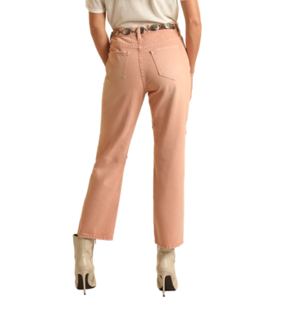 Rock & Roll Cowgirl Peach Cropped Jean