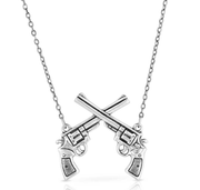 Montana Silversmiths Crossed Pistols Pendant Necklace