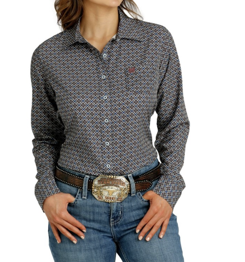 Cinch Women's Blue Arenaflex Long Sleeve Shirt