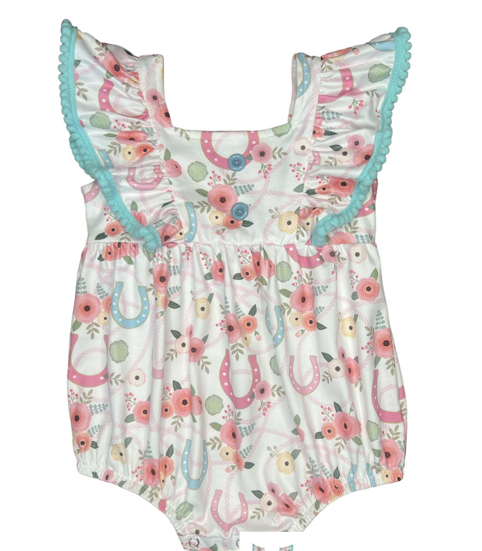 Shea Baby Floral Horseshoe Romper