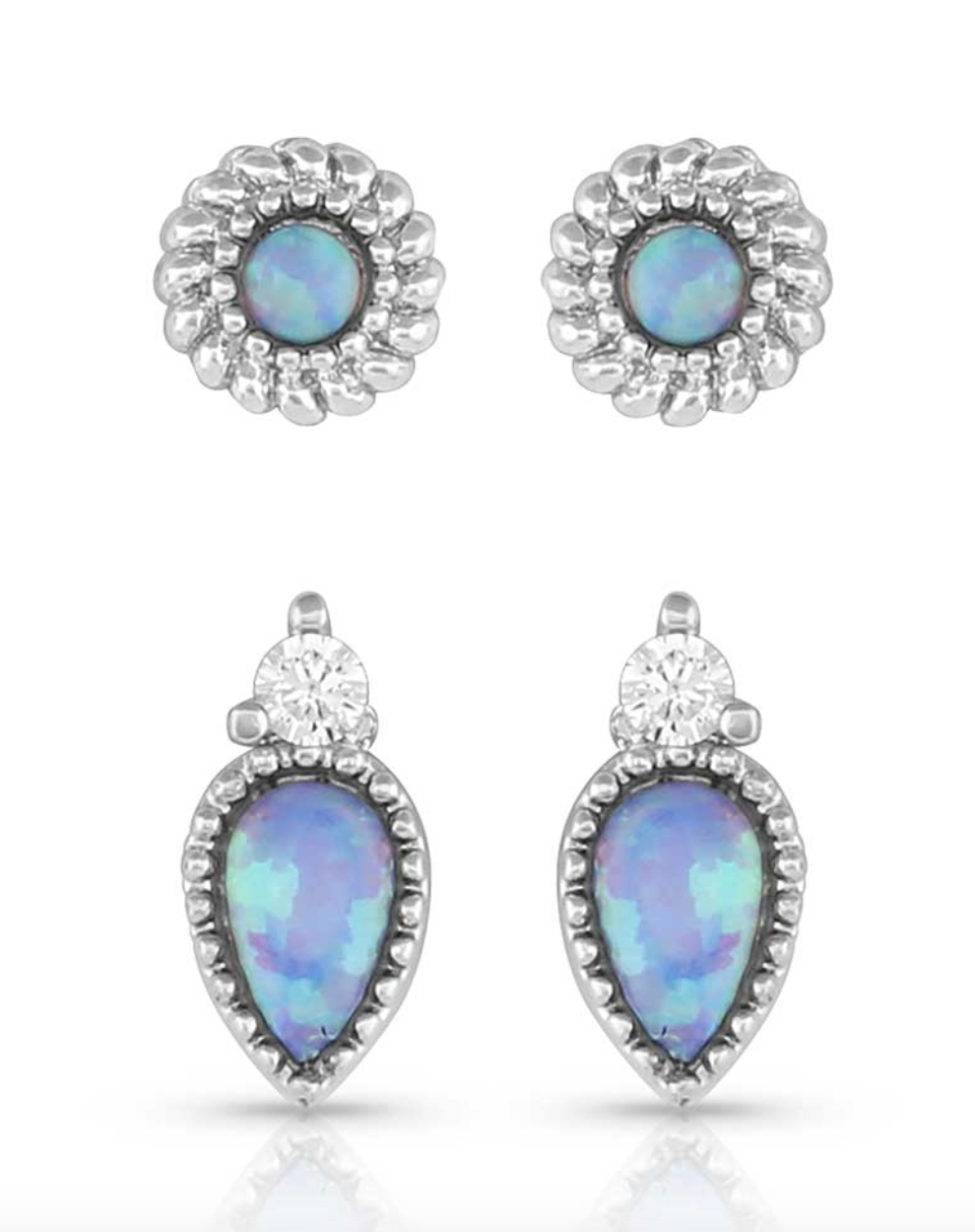 Montana Silversmiths Charming Duo Opal Earring Set.