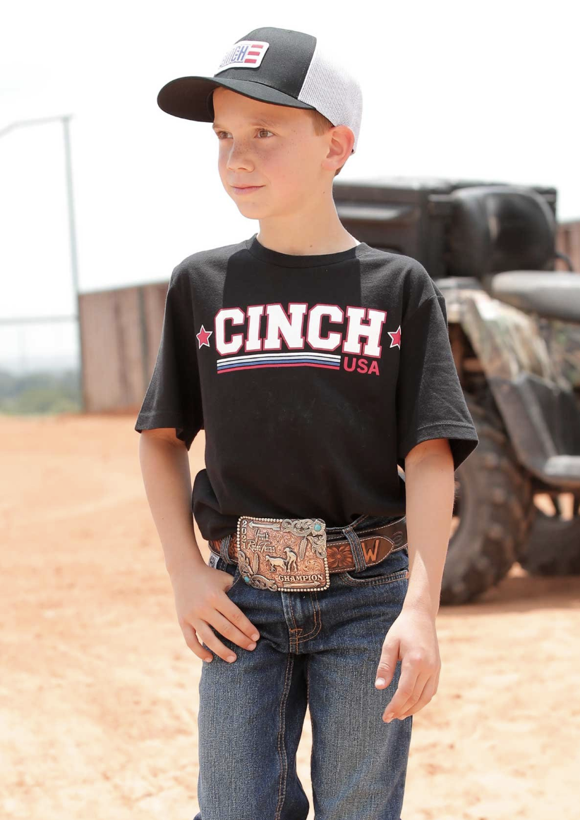 Cinch Boy's Black Graphic Tee