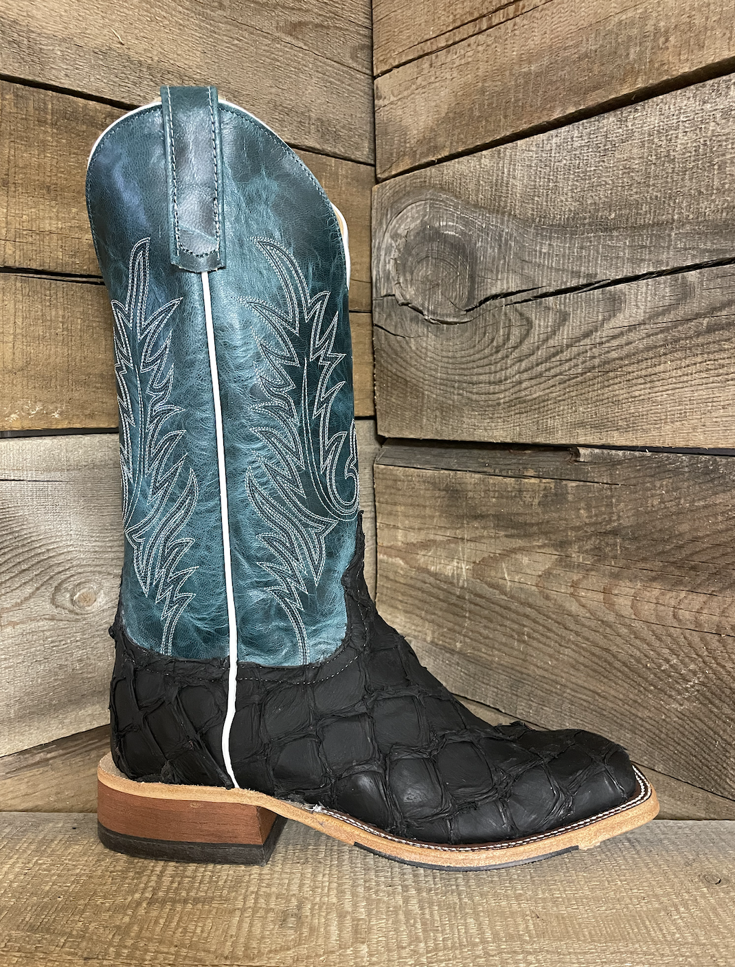 Anderson Bean Men's Teal and Black Sea Bass Boot