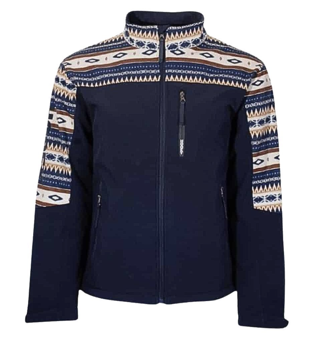 Hooey Men's Navy Serape Softshell Jacket.