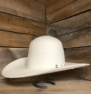 Rodeo King 10X White Grizzly Open Crown Felt Hat