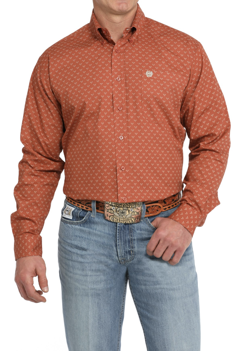 Cinch Men's Steer Print Button Down Shirt