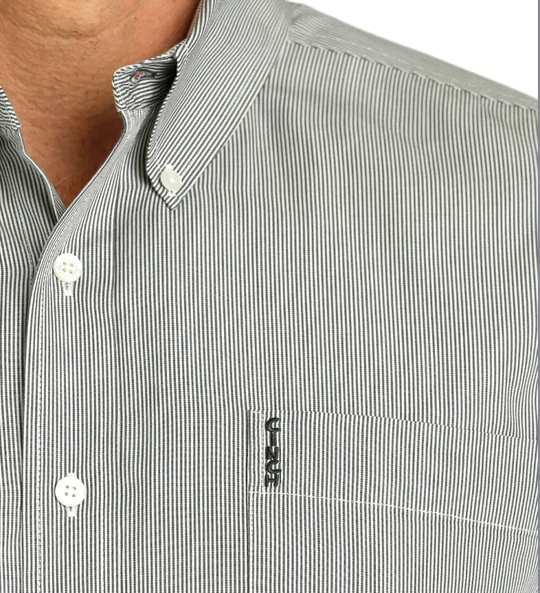 Cinch Men's Charcoal Striped Modern Fit Shirt