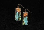 Silver Strike Cactus Flower Earrings