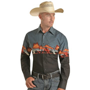 Panhandle Men's Midnight Border Shirt Size Large