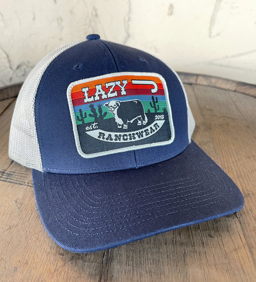 Lazy J Ranch Wear Sunrise Cactus Bull Patch Cap.