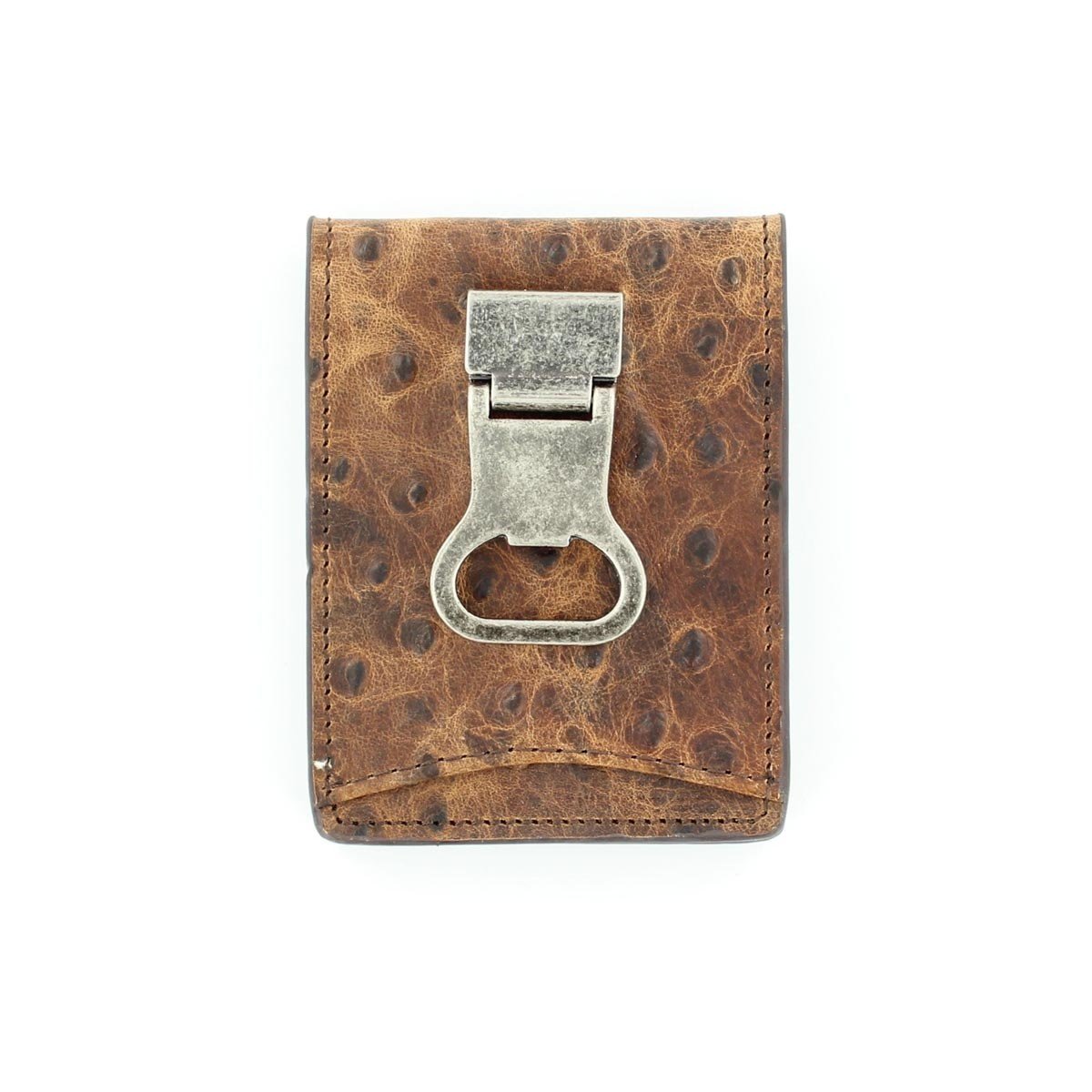 Nocona Men's Ostrich Print Bi-Fold Money Clip.