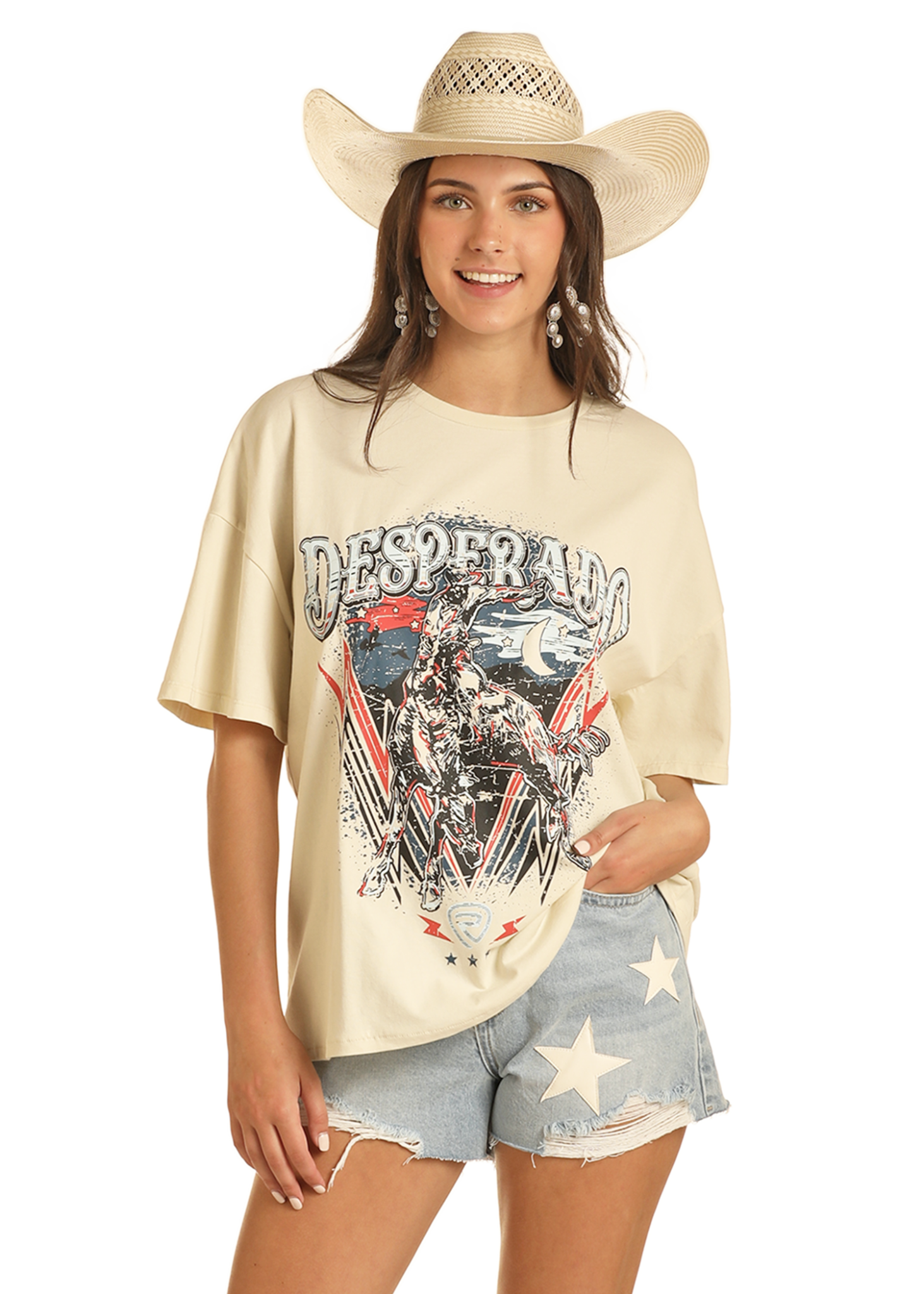 Rock & Roll Cowgirl Women's Oversized Graphic Tee