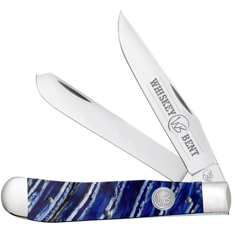 Whiskey Bent Blue Mammoth Trapper Knife