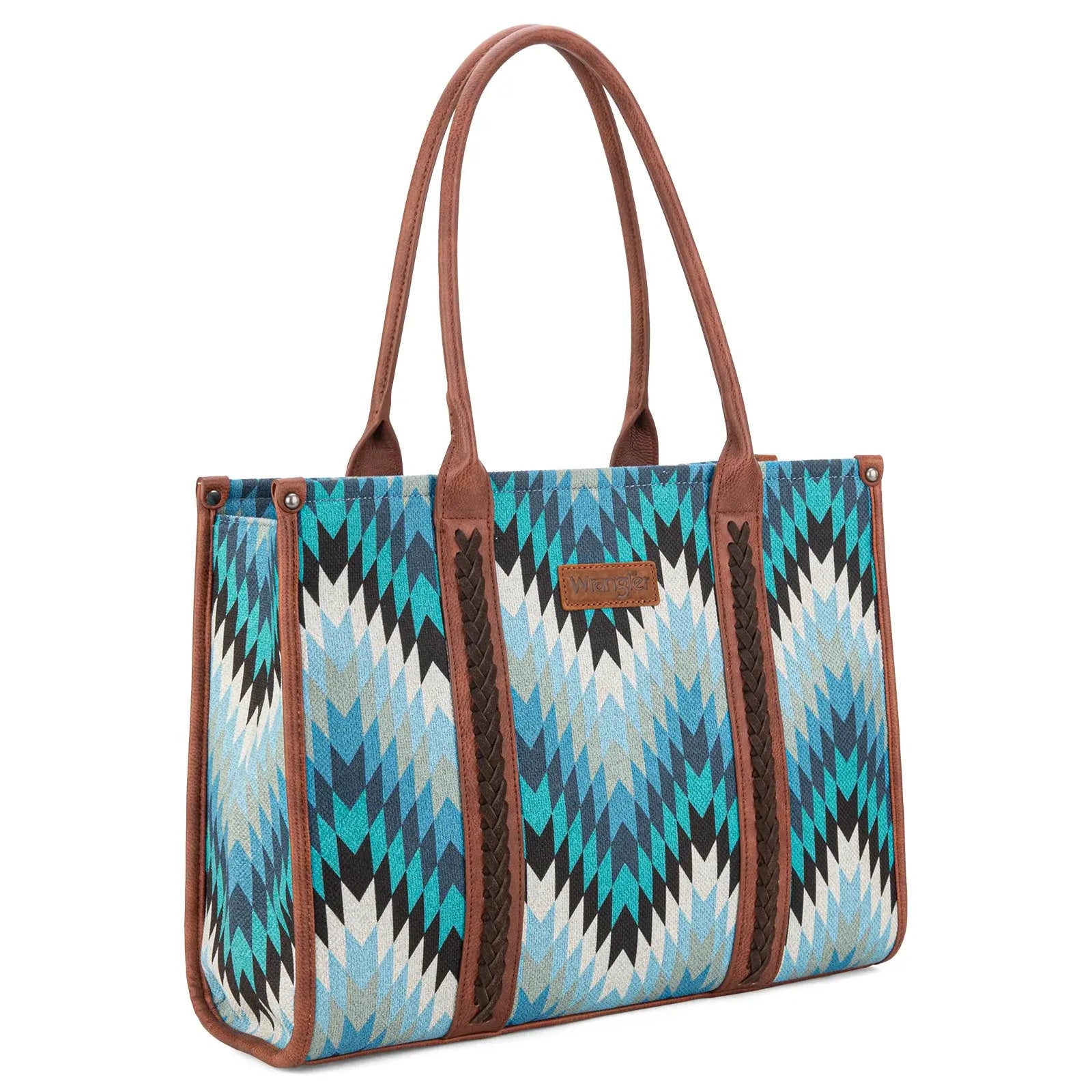 Wrangler Southwestern Pattern Dual Sided Print Concealed Carry Wide Tote.