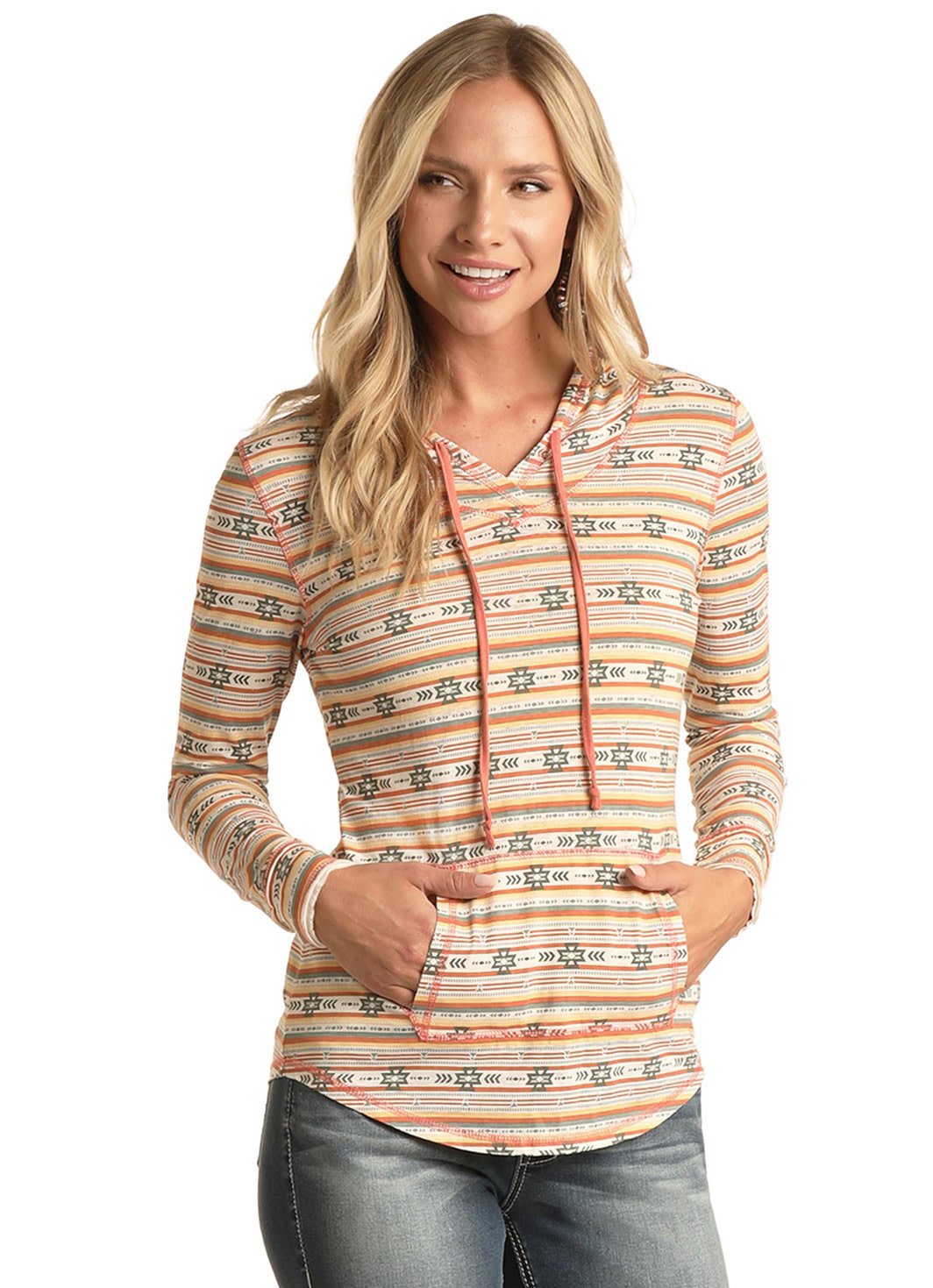 Panhandle Ladies Aztec Print Hoodie.