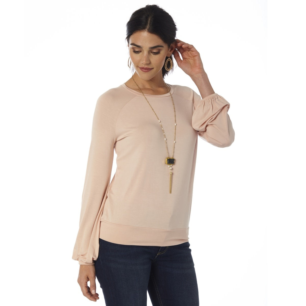 Women's Pale Pink Flowy Sweatshirt