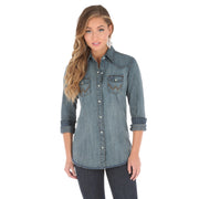 Wrangler Women's Denim Snap Front Shirt