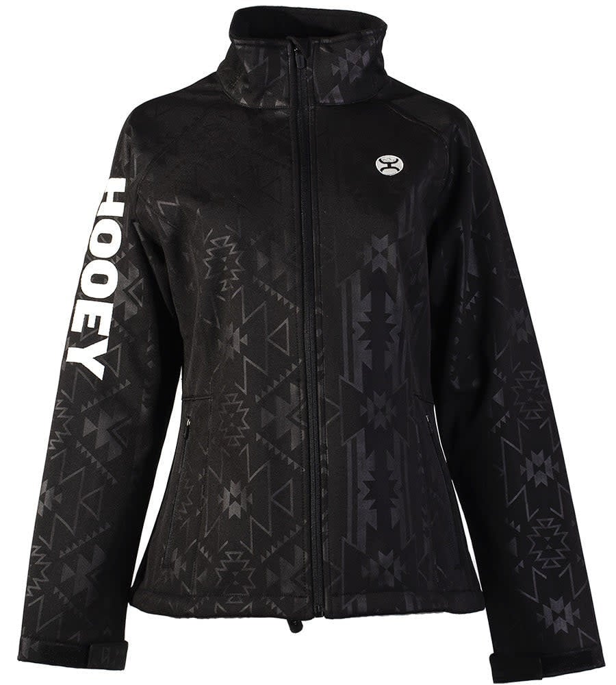 Hooey Women's Black Aztec Softshell Jacket.