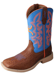 Twisted X Kid's Blue and Orange Hooey Boot